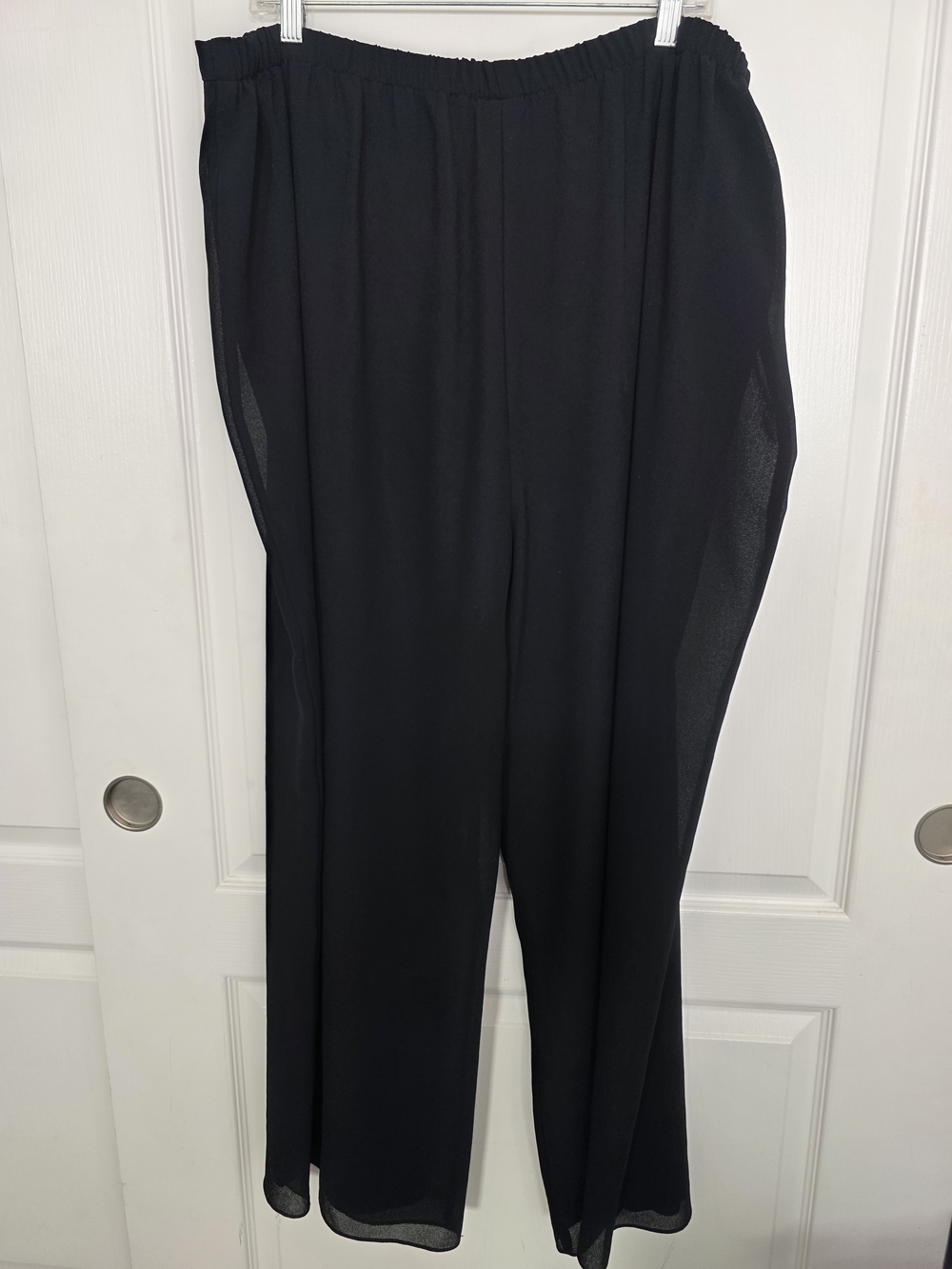 dressbarn Plus Size 24 Sheer Black Wide-Leg Pull-On Pants